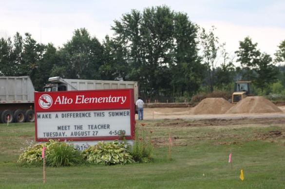 Construction outside of the school has already begun. (Photo by Tony Wittkowski)